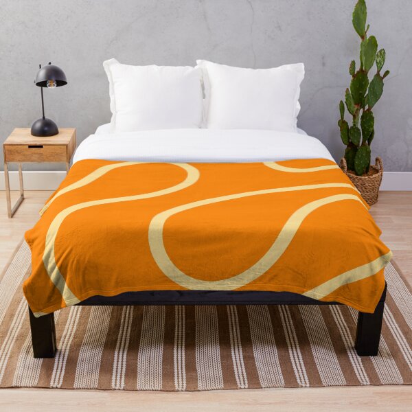 Artikelvorschau, Abstraktes Kunstwerk mit minimalistischen Kurven und Linien in Zitrusorange entworfen und verkauft von patternsoup.