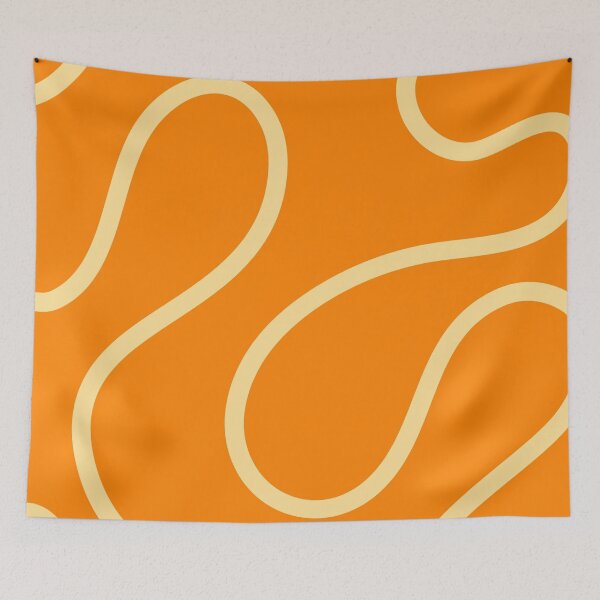 Item preview, Citrus Orange Minimal Curves Lines Abstract Artwork designed and sold by patternsoup.