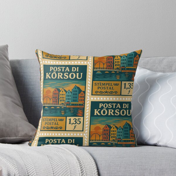 Item preview, Vintage Curaçao Postage Stamp – Willemstad Waterfront Retro Travel Design designed and sold by Travellerz.