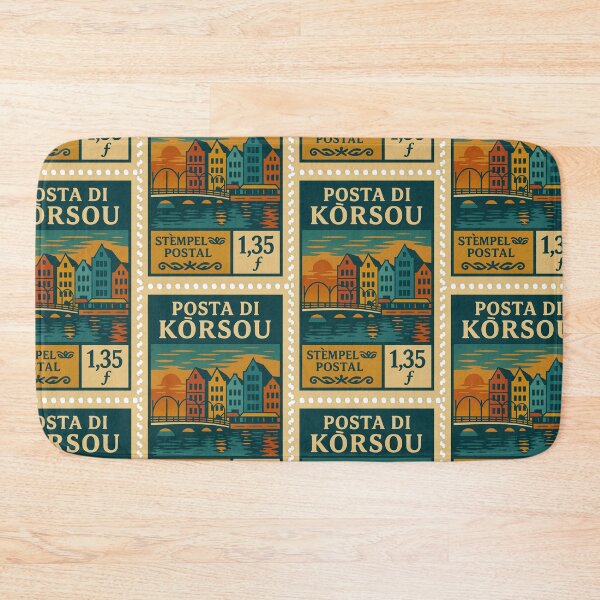 Item preview, Vintage Curaçao Postage Stamp – Willemstad Waterfront Retro Travel Design designed and sold by Travellerz.