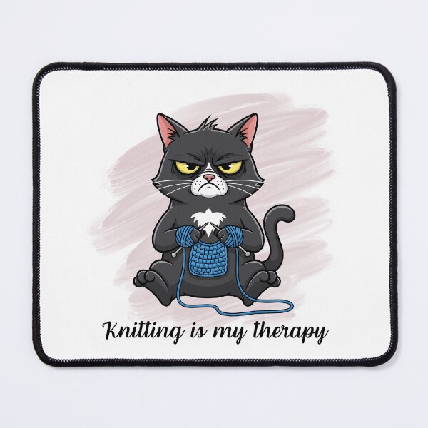 Item preview, Grumpy Knitting Cat | Funny Gift for Knitters, Yarn Lovers & Cat Owners designed and sold by marta-print.