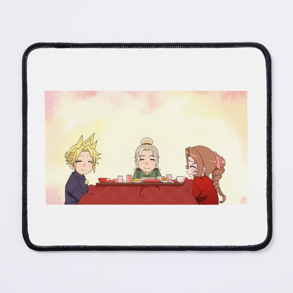 Item preview, Aerith, Cloud, and Elmyra at Home designed and sold by RyMoltArt.