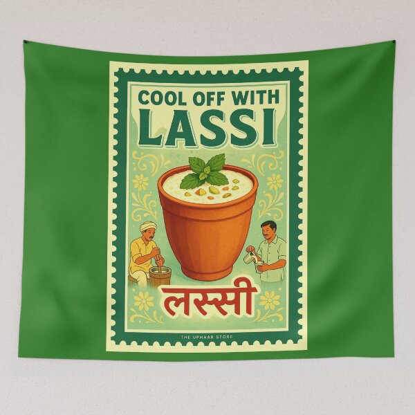 Item preview, Lassi Vintage Poster | Punjabi Traditional Indian Yogurt Drink Art Print | Refreshing Summer Kitchen Decor designed and sold by The Uphaar Store.