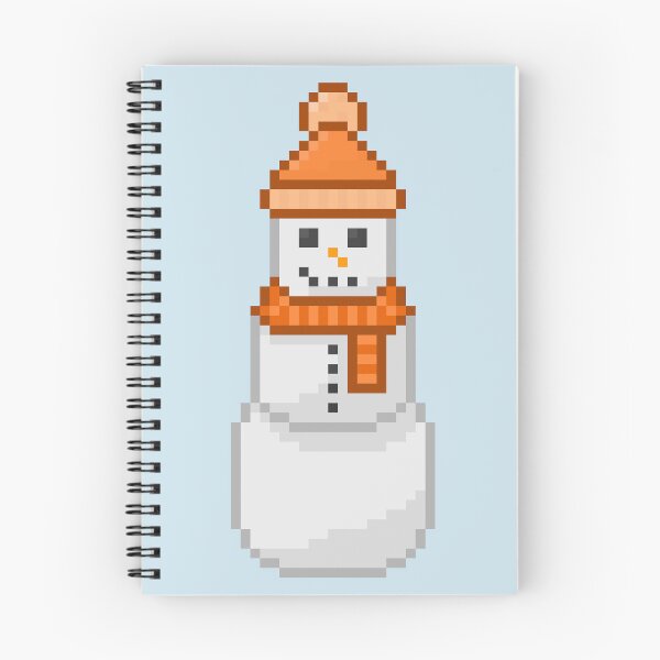 Item preview, Pixel Snowperson With Orange Hat & Scarf designed and sold by Lilac-Cat.
