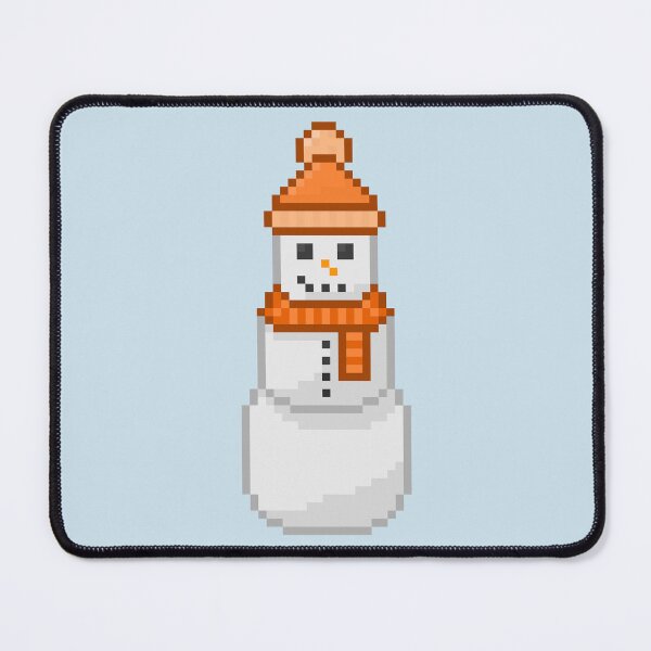 Item preview, Pixel Snowperson With Orange Hat & Scarf designed and sold by Lilac-Cat.