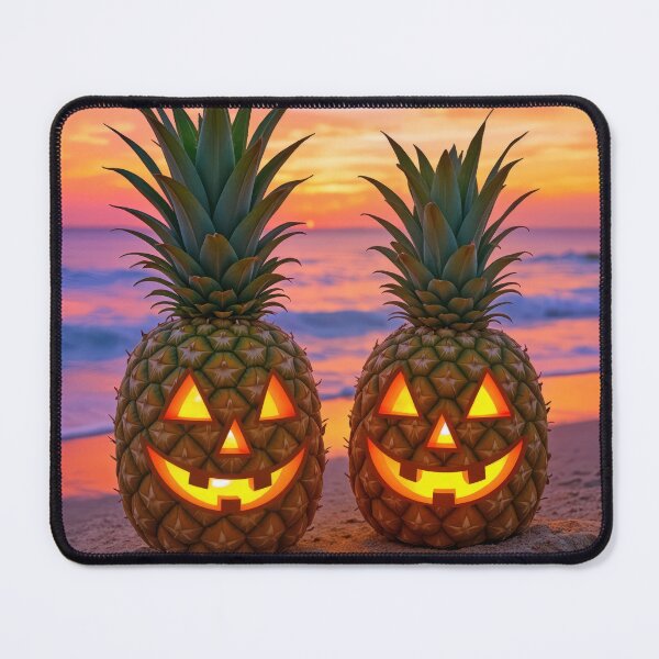 Item preview, Pineapple Jack-o-lanterns On a Tropical Sunset Beach designed and sold by Maria Dryfhout.