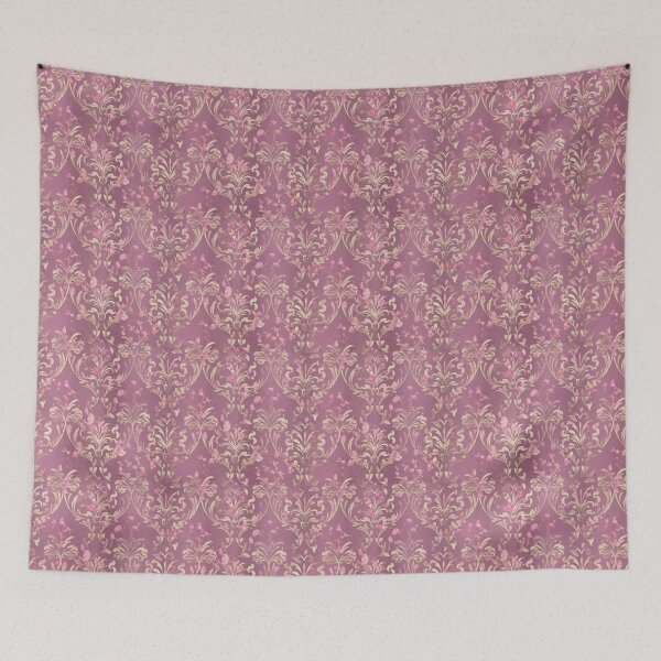 Item preview, Elegant Damask Pattern - Mauve Purple Pink Flowers Vintage Wallpaper designed and sold by Random Candy Studio.