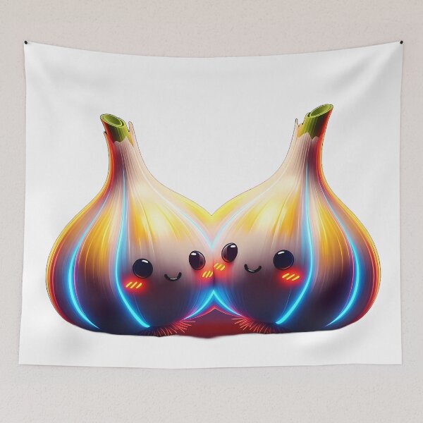 Item preview, Kawaii Garlic Couple – Cute Funny Garlic Design for Food Lovers designed and sold by Paulina Vanlife.