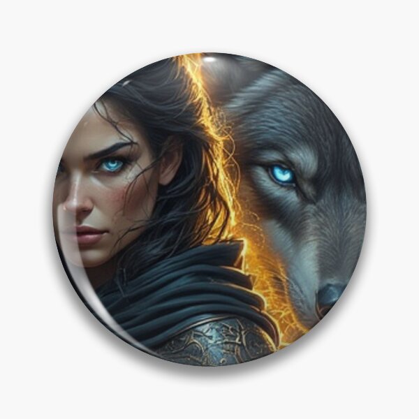 Item preview, Lunar Wolf Warrior — Alpha Moon Huntress Fantasy Art by NegarTv Designs designed and sold by NegarTv Designs.