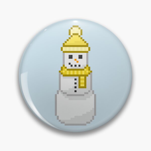 Item preview, Pixel Snowperson With Yellow Hat & Scarf designed and sold by Lilac-Cat.