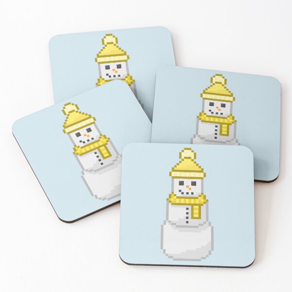 Item preview, Pixel Snowperson With Yellow Hat & Scarf designed and sold by Lilac-Cat.