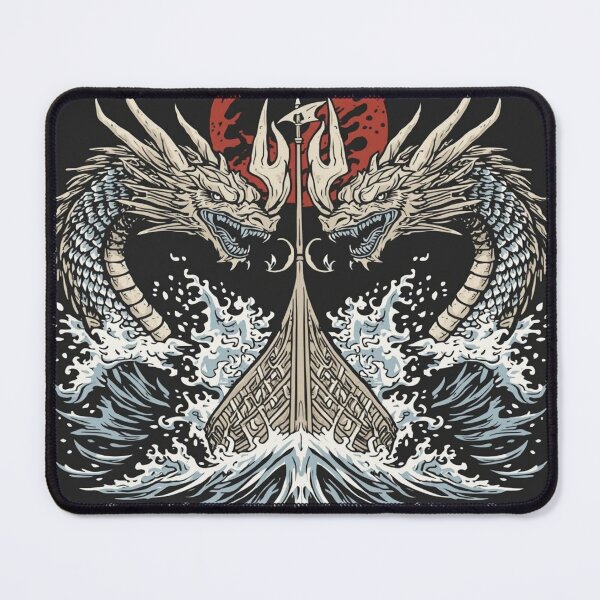 Item preview, Clashing Dragon Ships – Viking Longship Power Art designed and sold by Mythic Tide.