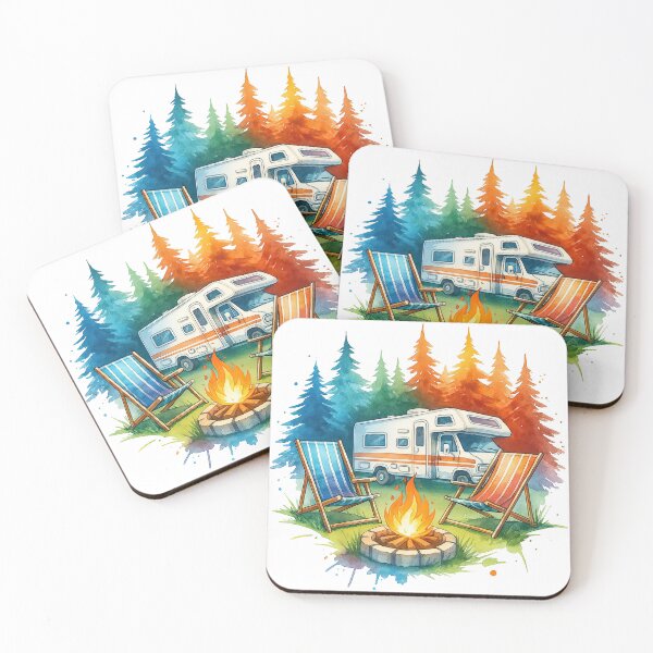Item preview, Cozy Camper Van and Campfire Scene designed and sold by ArtfulWeave.