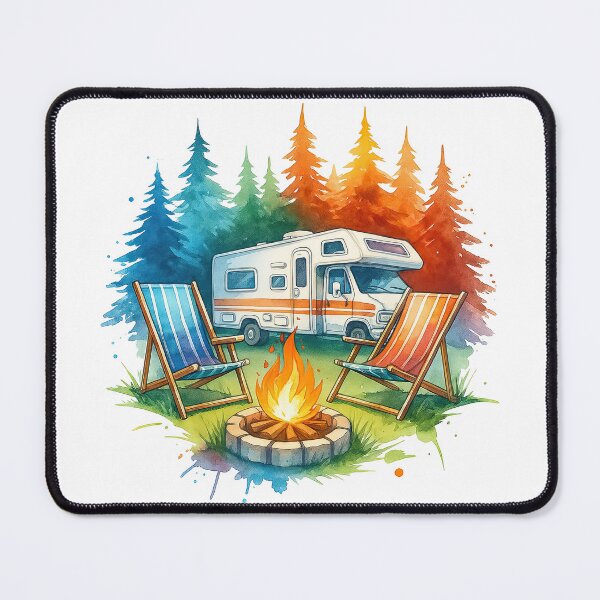 Item preview, Cozy Camper Van and Campfire Scene designed and sold by ArtfulWeave.