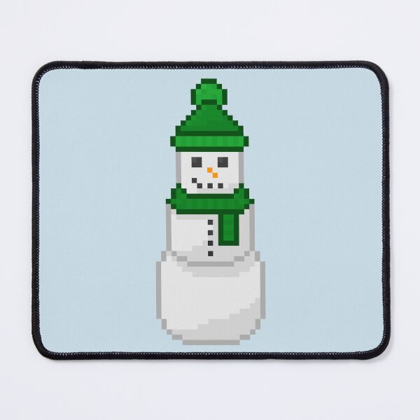 Item preview, Pixel Snowperson With Green Hat & Scarf designed and sold by Lilac-Cat.