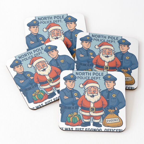 Item preview, It Was Just Eggnog, Officer! – Funny Santa Arrest Christmas Art designed and sold by OxiSkor.