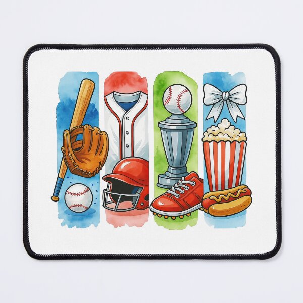 Item preview, Baseball Game Essentials Illustration designed and sold by ArtfulWeave.