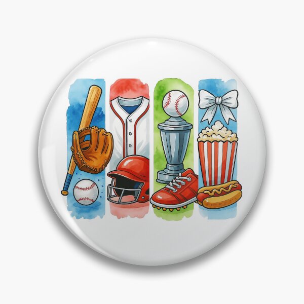 Item preview, Baseball Game Essentials Illustration designed and sold by ArtfulWeave.