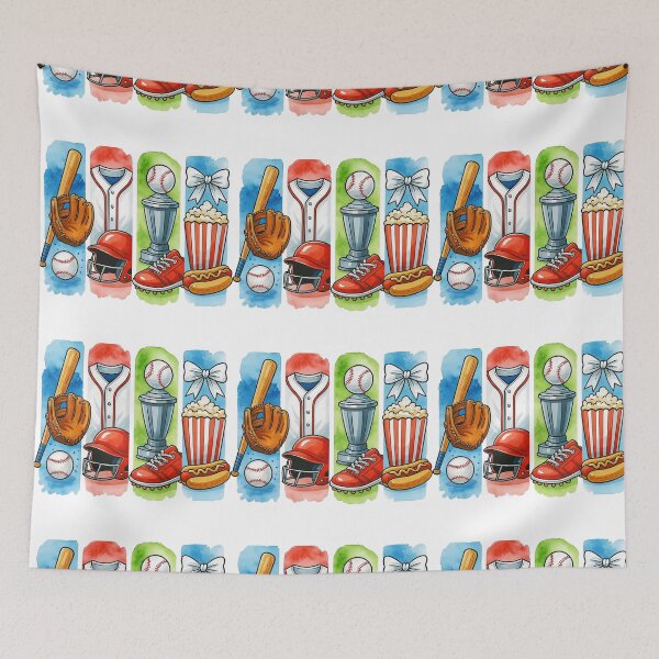 Item preview, Baseball Game Essentials Illustration designed and sold by ArtfulWeave.