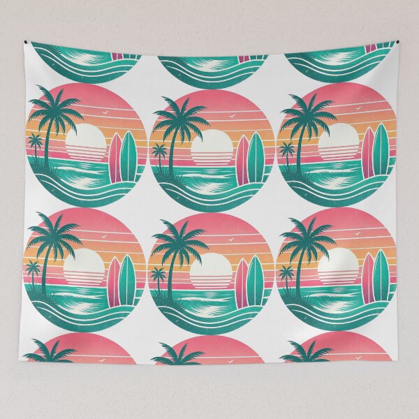 Item preview, Retro Sunset Surf Beach Design designed and sold by ArtfulWeave.
