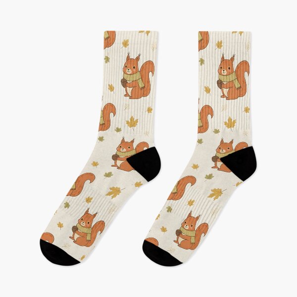 Item preview, Cute Autumn Squirrels Pattern – Cozy Kawaii Forest Design designed and sold by Dino-Lune.