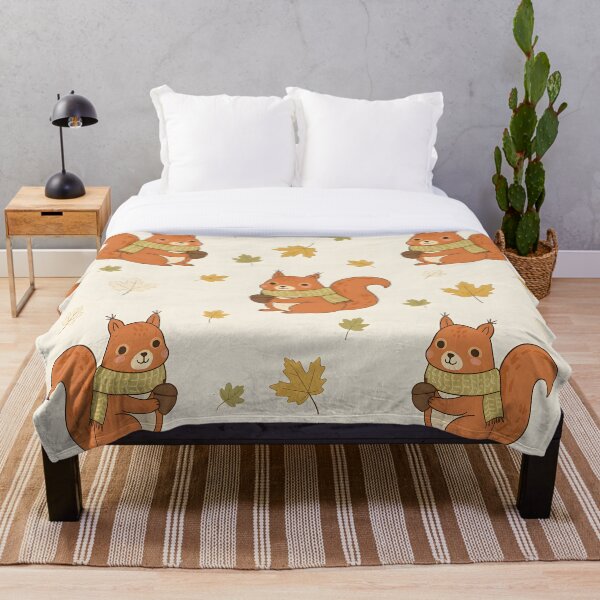 Item preview, Cute Autumn Squirrels Pattern – Cozy Kawaii Forest Design designed and sold by Dino-Lune.
