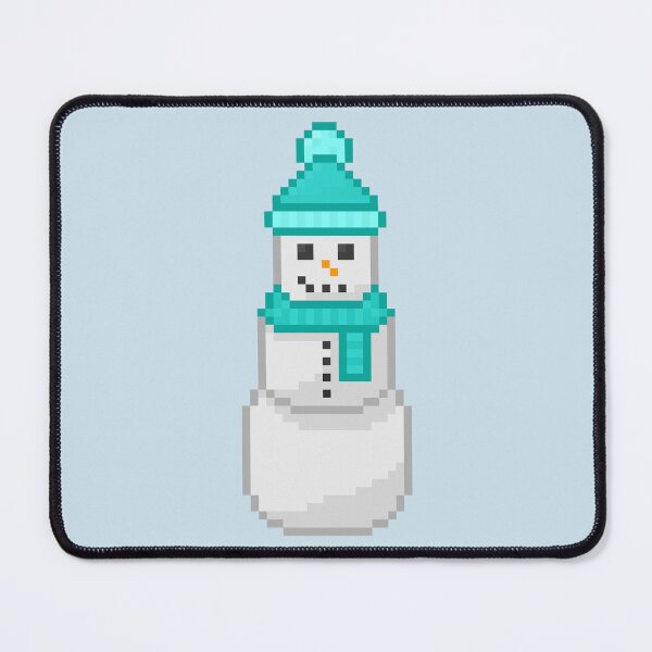 Item preview, Pixel Snowperson With Cyan Hat & Scarf designed and sold by Lilac-Cat.