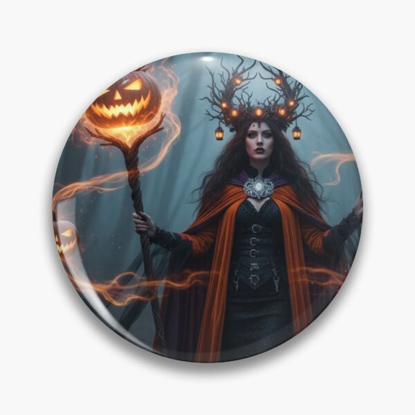 Item preview, Majestic Halloween Pumpkin Queen | Vintage Mystical Halloween Art designed and sold by VibeCraftique.