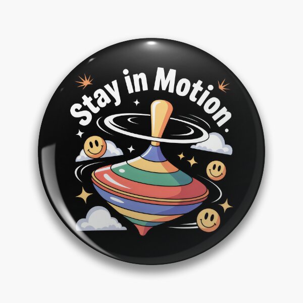 Item preview, Retro-Inspired Spinning Top with Happy Emojis and Motivational Arch Text designed and sold by SplashTastic.