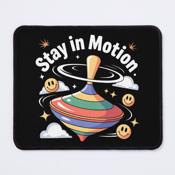Item preview, Retro-Inspired Spinning Top with Happy Emojis and Motivational Arch Text designed and sold by SplashTastic.
