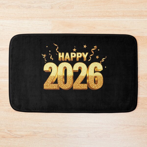 Item preview, Luxurious Gold 3D HAPPY 2026 Graphic with Glitter, Stars, and Ribbons designed and sold by PixelVibe782.
