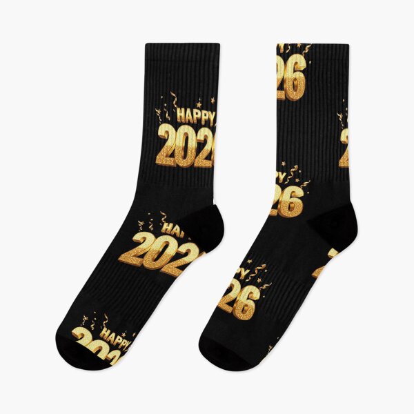 Item preview, Luxurious Gold 3D HAPPY 2026 Graphic with Glitter, Stars, and Ribbons designed and sold by PixelVibe782.