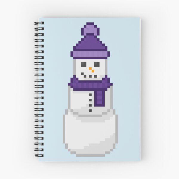 Item preview, Pixel Snowperson With Purple Hat & Scarf designed and sold by Lilac-Cat.