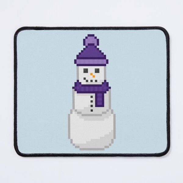 Item preview, Pixel Snowperson With Purple Hat & Scarf designed and sold by Lilac-Cat.