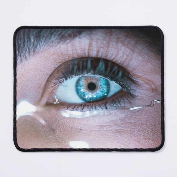 Item preview, Electric Gaze: Macro Blue Eye with Glowing Wire Flare designed and sold by MDB_Shop.
