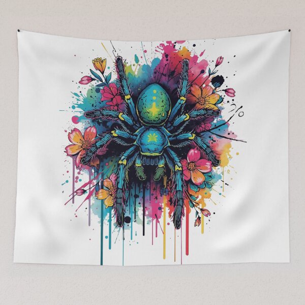 Item preview, Vibrant Web – The Green Bottle Blue Tarantula designed and sold by WildInkFusion.