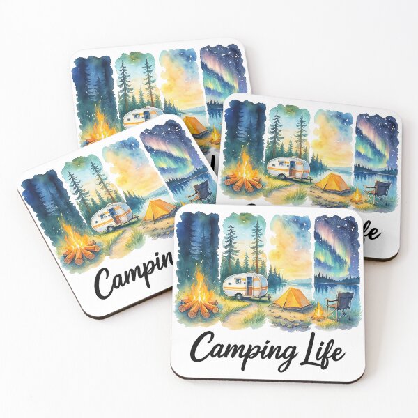 Item preview, Camping Life Scenic Illustration designed and sold by ArtfulWeave.