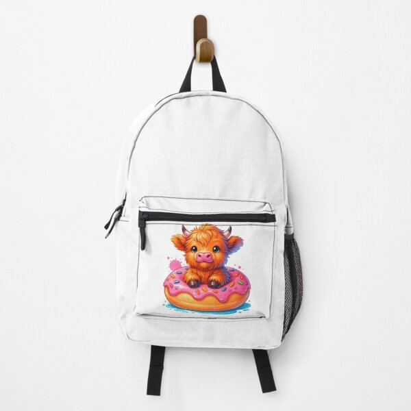 Item preview, Cute Highland Cow on Donut Illustration designed and sold by ArtfulWeave.