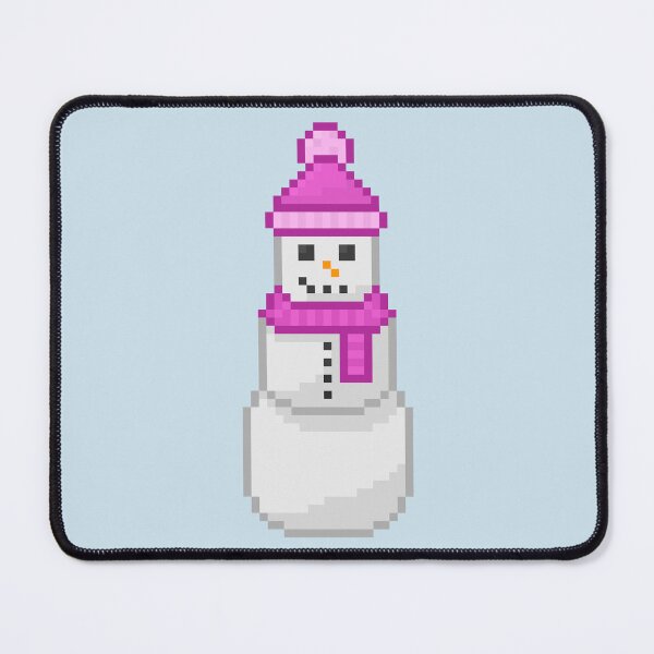 Item preview, Pixel Snowperson With Pink Hat & Scarf designed and sold by Lilac-Cat.