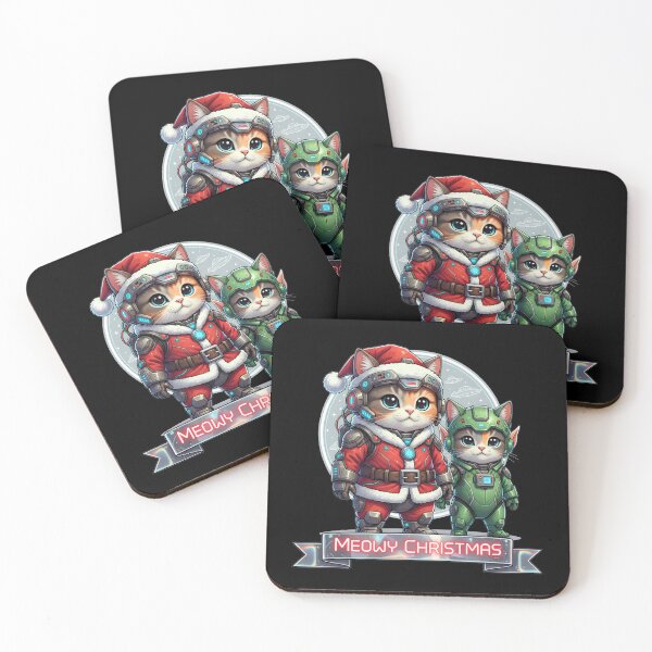 Item preview, Meowy Christmas Cyber SciFi Cat Santa Cat Elf designed and sold by EXON-Publishing.
