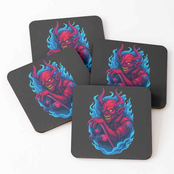 Item preview, Neon Demon Skater – Cyberpunk Devil Rider designed and sold by Thaivi Design.