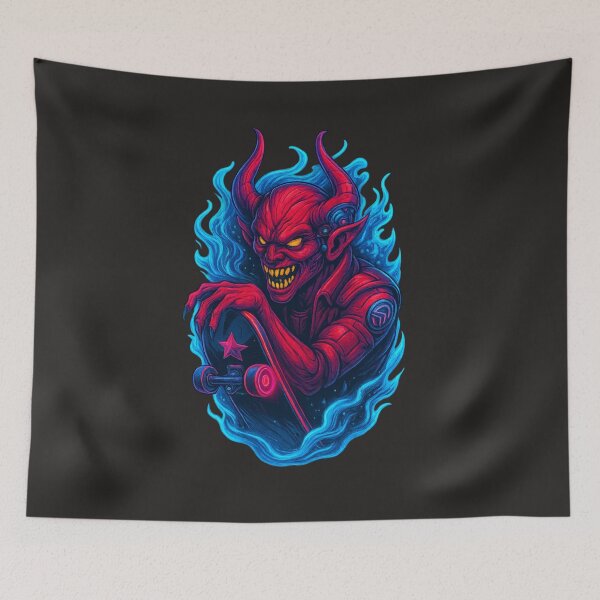Item preview, Neon Demon Skater – Cyberpunk Devil Rider designed and sold by Thaivi Design.