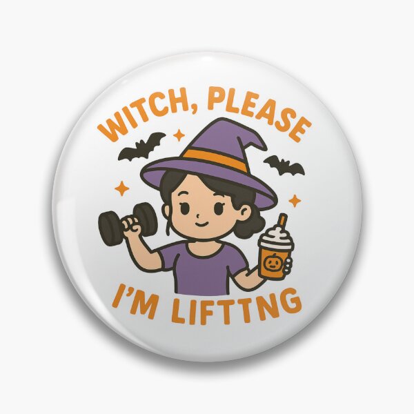 Item preview, Witch, Please — I’m Lifting | Kawaii Halloween Fitness Art designed and sold by MarCreativArt.