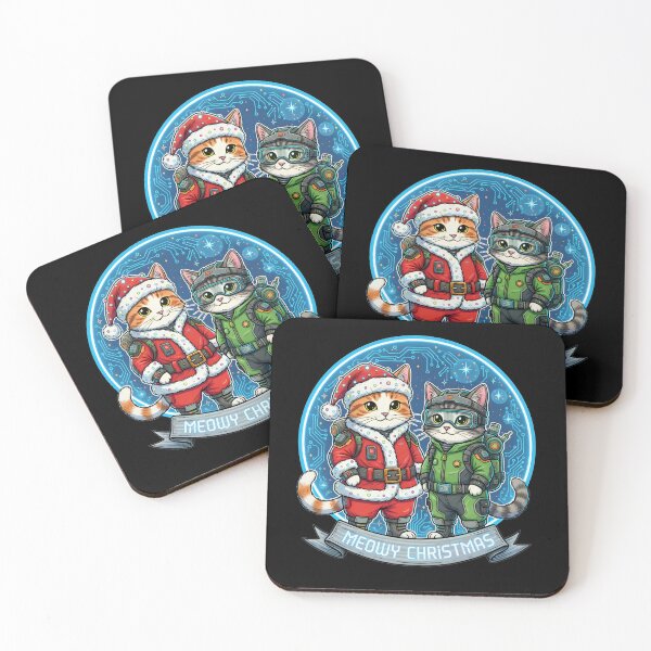 Item preview, Meowy Christmas Cyber SciFi Cat Santa Cat Elf designed and sold by EXON-Publishing.
