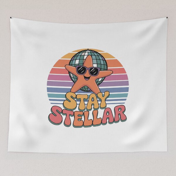 Item preview, Stay Stellar Retro Dancing Starfish Disco Summer Affirmation designed and sold by chattsuede.