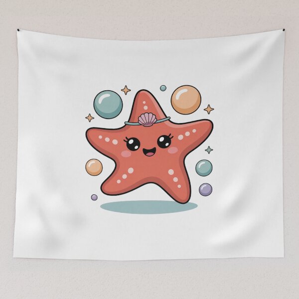 Item preview, Ocean Cutie Pie Kawaii Pastel Dancing Starfish Illustration for Kids designed and sold by chattsuede.