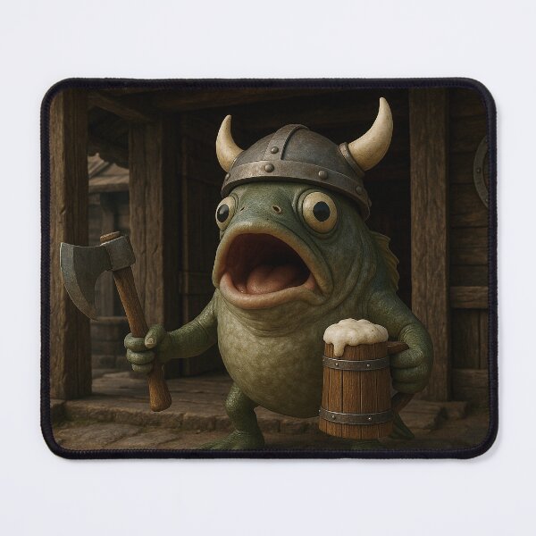 Item preview, Blörp the Axe-Fish – Viking Fish Warrior in Brainrot Style designed and sold by NorseDrip.