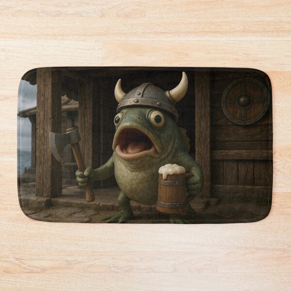 Item preview, Blörp the Axe-Fish – Viking Fish Warrior in Brainrot Style designed and sold by NorseDrip.