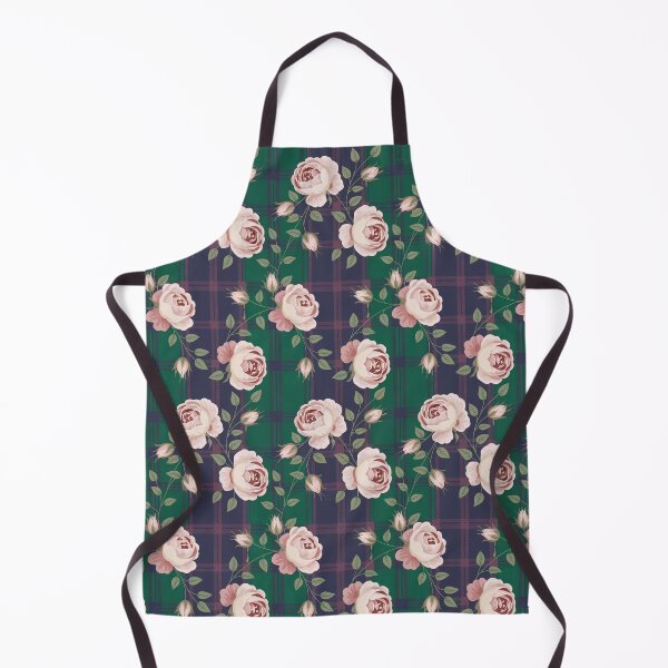 Item preview, Vintage Roses on Tartan Plaid Pattern - Green Navy Pink Floral Design designed and sold by Random Candy Studio.