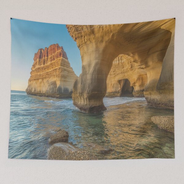 Item preview, Lifestyle Hub: Golden Hour Coastal Rock Arches over Turquoise Sea designed and sold by M&M Lifestyle Hub.
